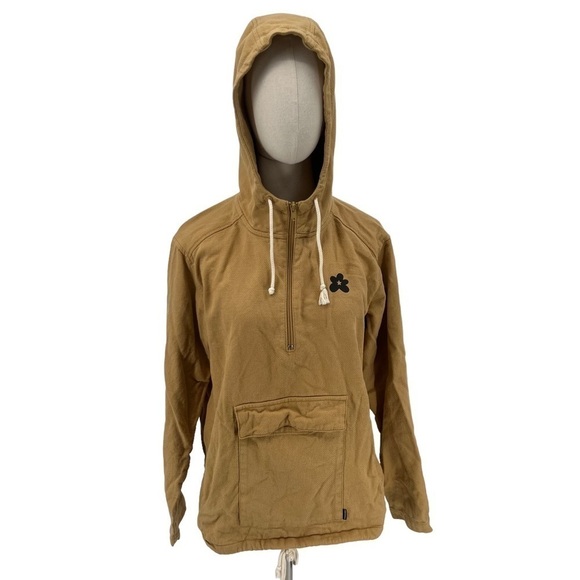 Converse X Golf Le Fleur Mustard Pull Over Hoodie Anorak Jacket Size Small Men's - Picture 1 of 9